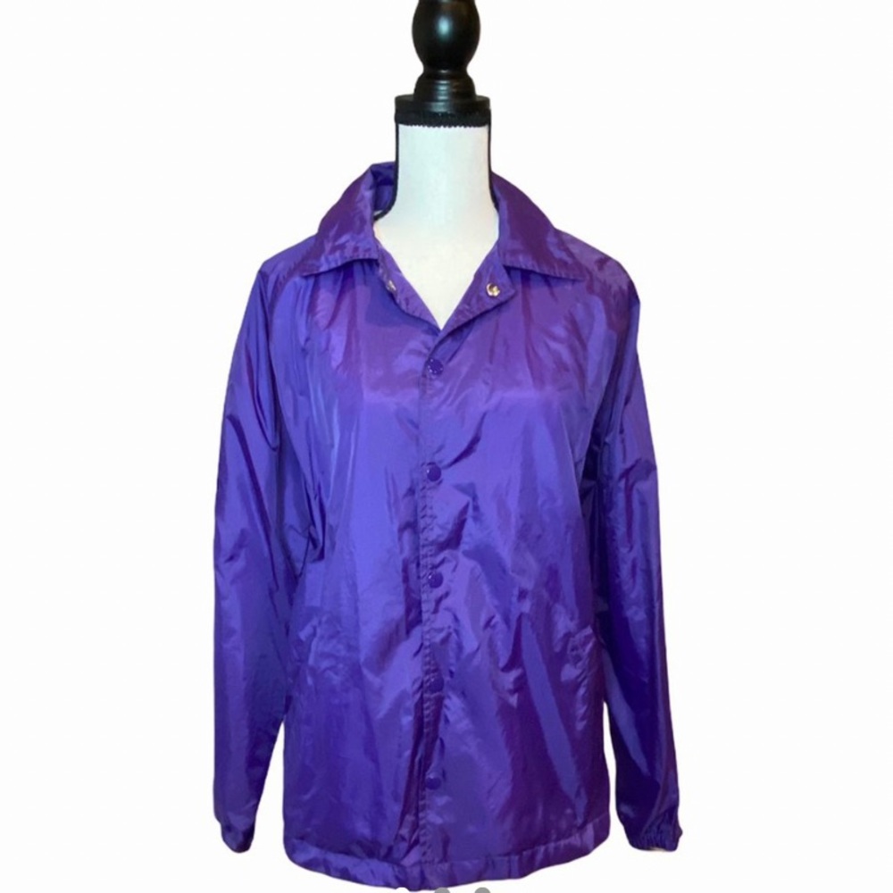 Purple wind jacket.